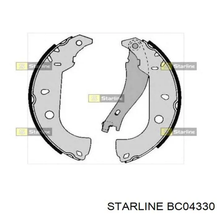 Купить BC04330 Starline Задние барабанные тормозные колодки