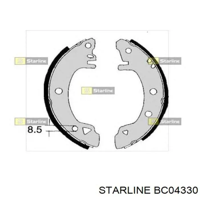 Задние барабанные колодки BC04330 Starline
