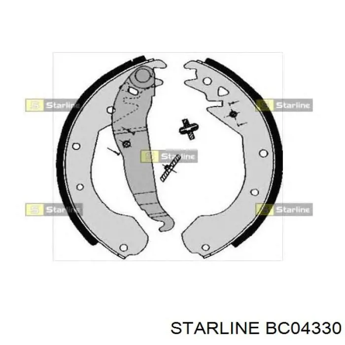 BC04330 Starline Барабанные тормозные колодки