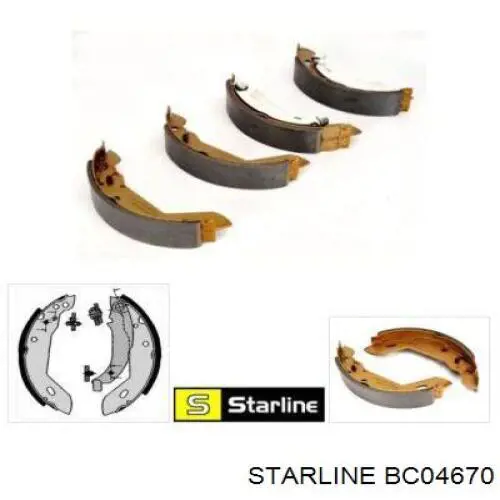 BC04670 Starline колодки тормозные задние барабанные