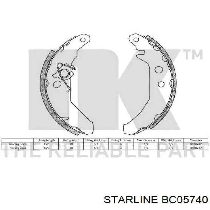 Тормоза рабочие задние ножные и тормозные барабаны Starline BC05740 цена, от 13.74 USD