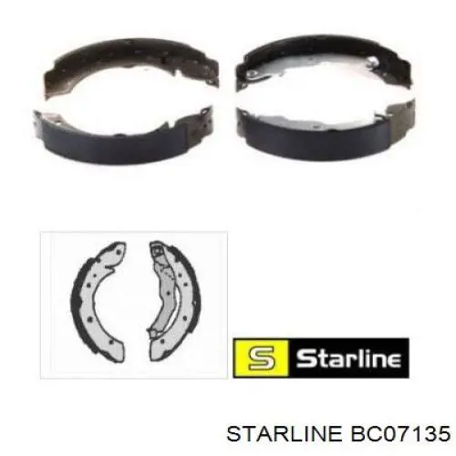 BC07135 Starline колодки тормозные задние барабанные