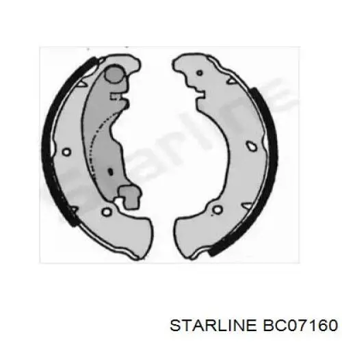 Задние барабанные колодки BC07160 Starline