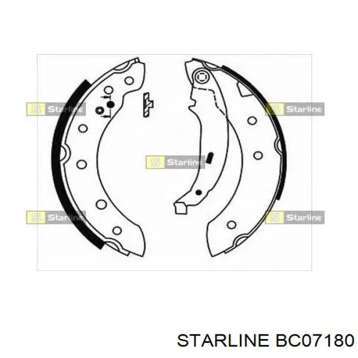 Задние барабанные колодки BC07180 Starline