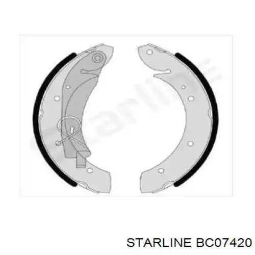 Купить BC07420 Starline Задние барабанные тормозные колодки