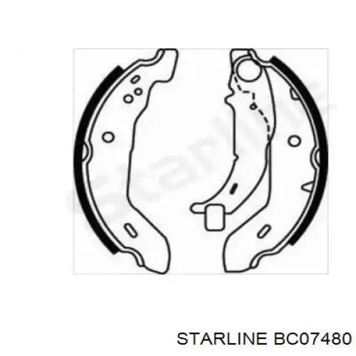 BC07480 Starline Барабанные тормозные колодки