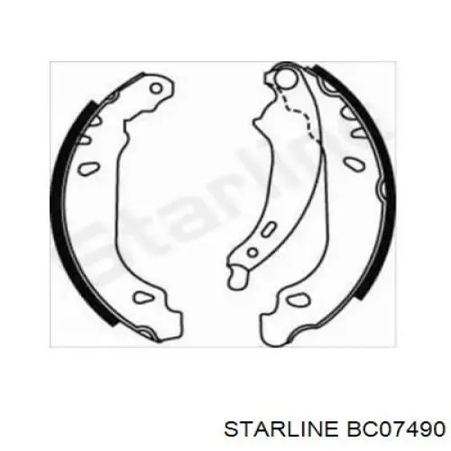 Купить BC07490 Starline Задние барабанные тормозные колодки