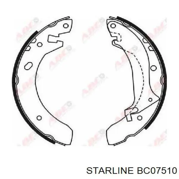 BC07510 Starline Барабанные тормозные колодки
