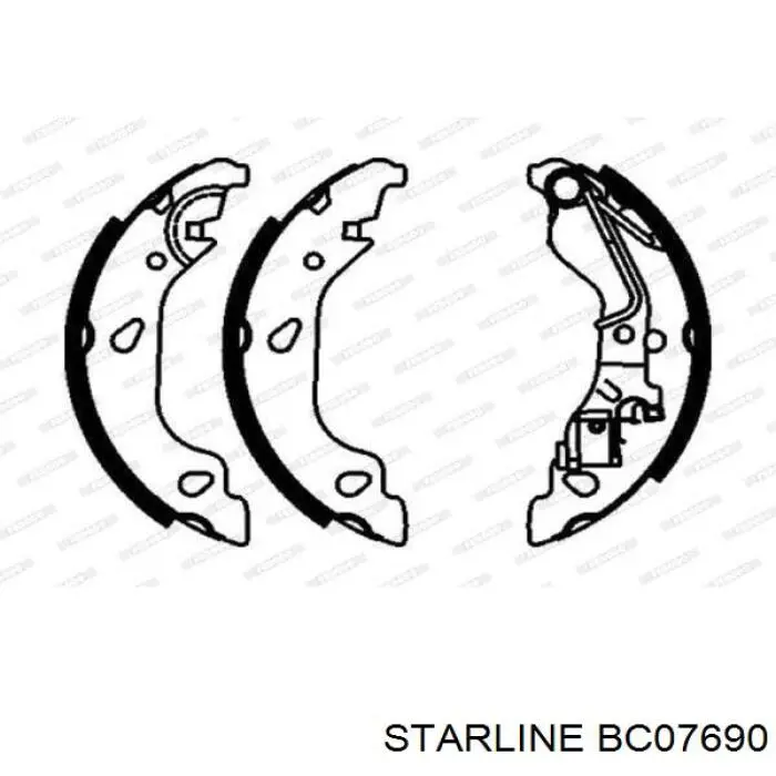 Купить BC07690 Starline Задние барабанные тормозные колодки