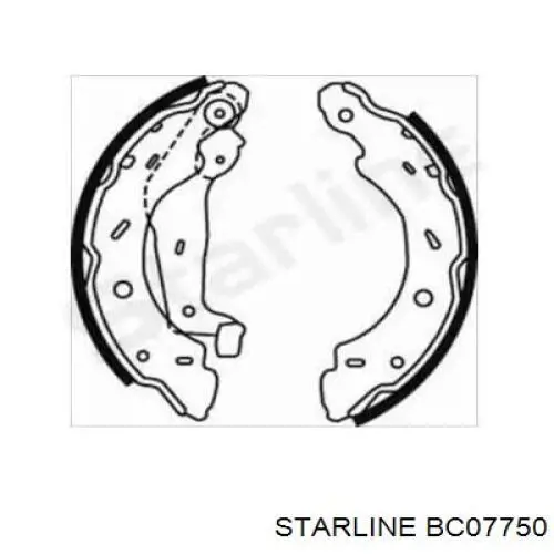 BC 07750 Starline sapatas do freio traseiras de tambor
