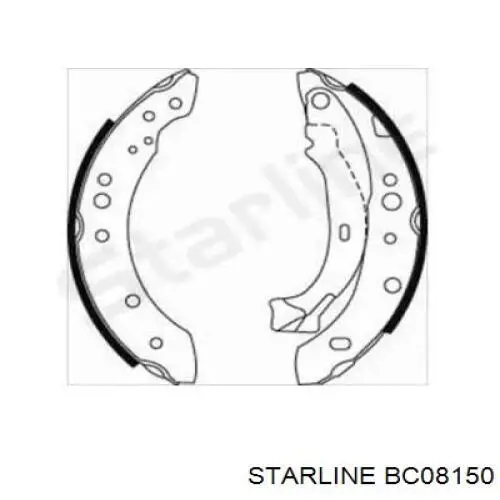 Задние барабанные колодки BC08150 Starline