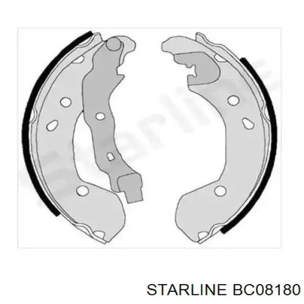 BC08180 Starline sapatas do freio traseiras de tambor