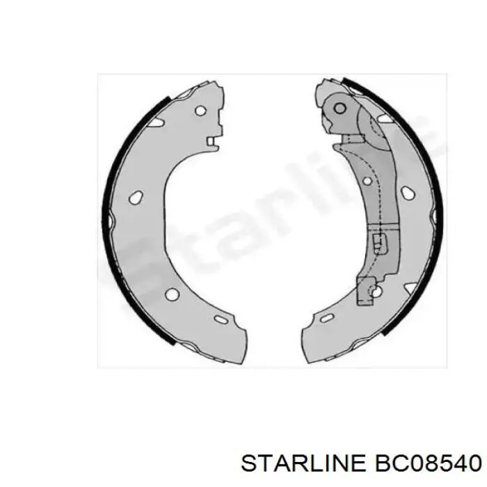 Задние барабанные колодки BC08540 Starline