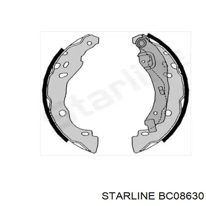 BC08630 Starline колодки тормозные задние барабанные