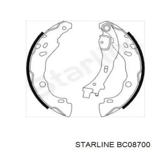 Задние барабанные колодки BC08700 Starline