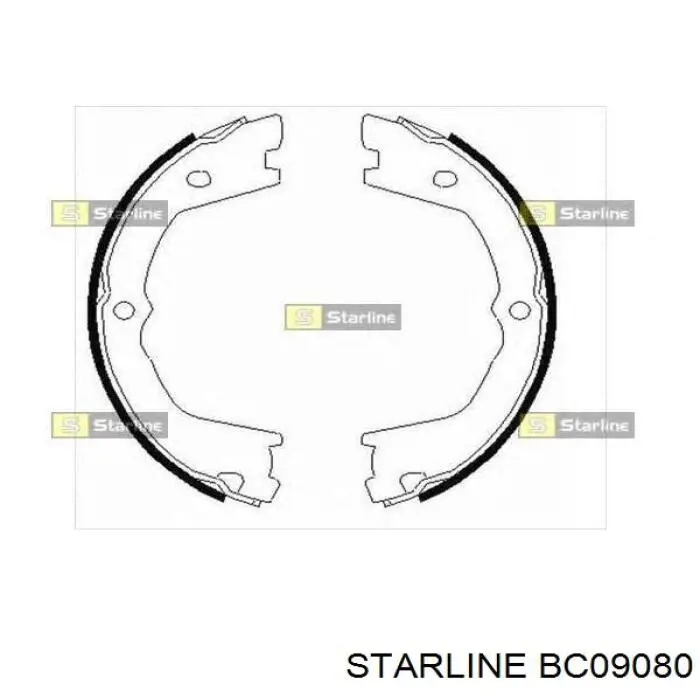 BC09080 Starline колодки тормозные задние барабанные