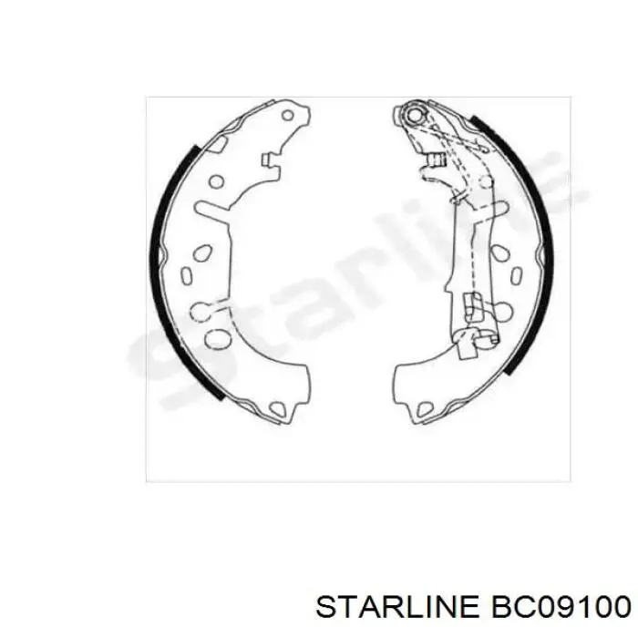 Задние барабанные колодки BC09100 Starline