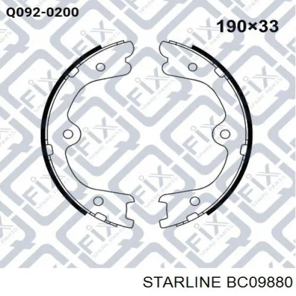 Купить BC09880 Starline Колодки ручника/стояночного тормоза