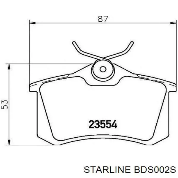 BDS002S Starline колодки тормозные задние дисковые