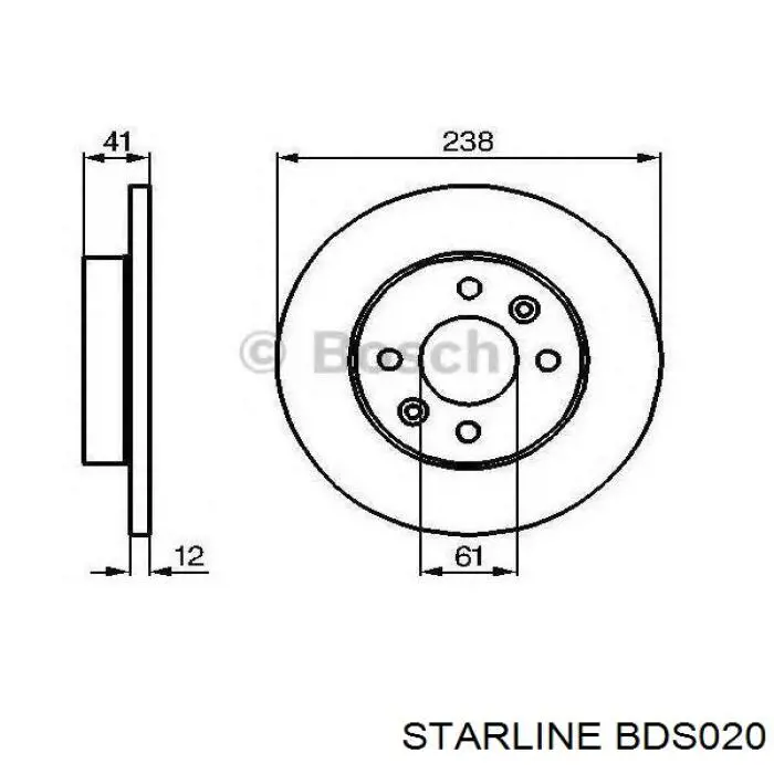 Передние тормозные колодки BDS020 Starline