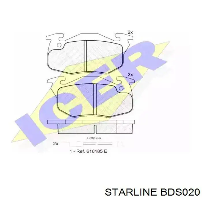Тормозные колодки Starline BDS020