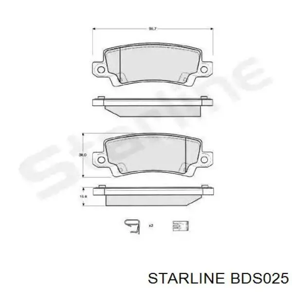 Передние тормозные колодки BDS025 Starline