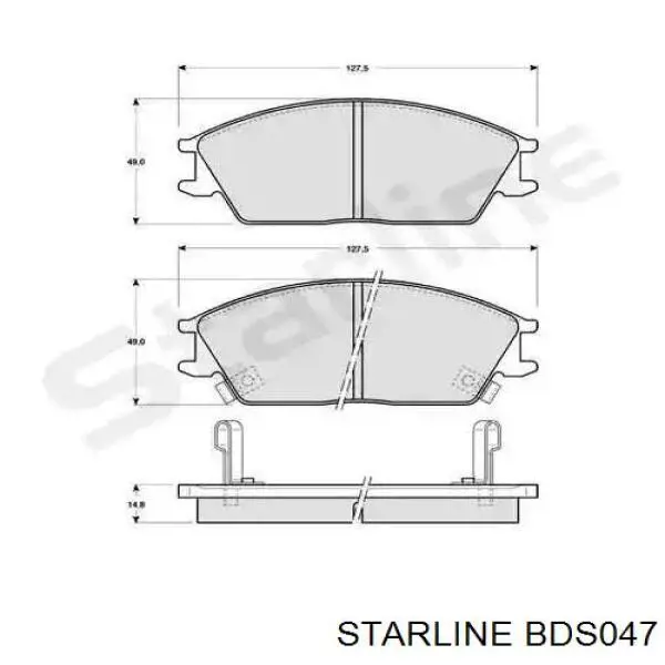 BDS047 Starline колодки тормозные передние дисковые