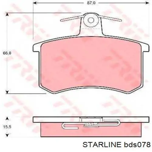 Колодки тормозные задние дисковые STARLINE BDS078