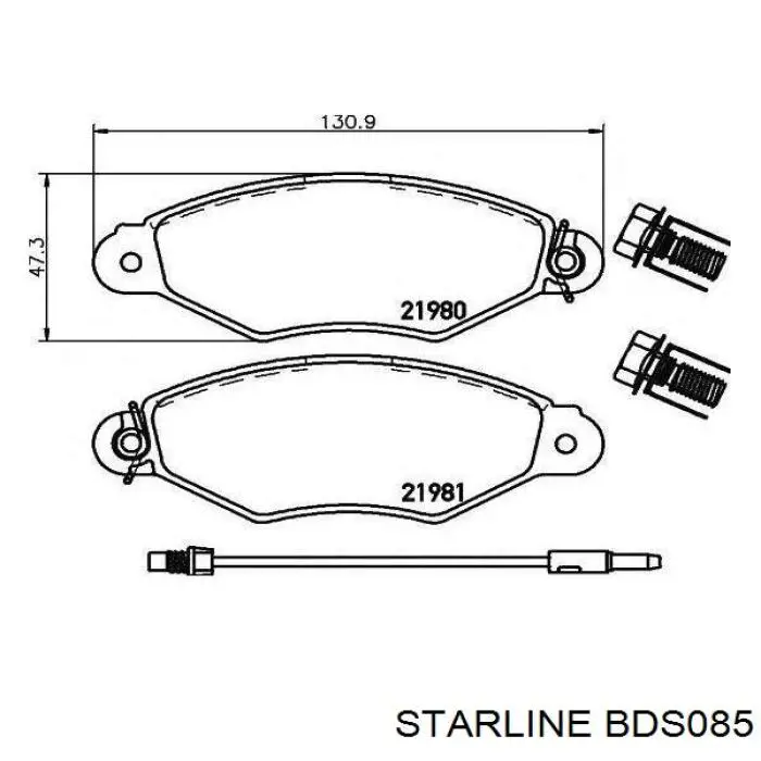 BDS085 Starline Колодки передние