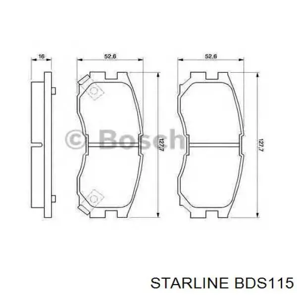 Передние тормозные колодки BDS115 Starline