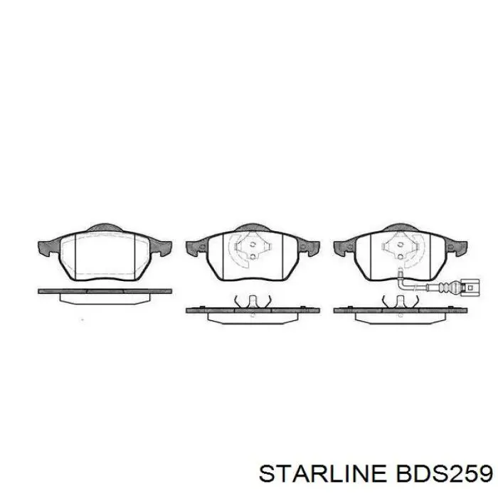 Передние тормозные колодки BDS259 Starline