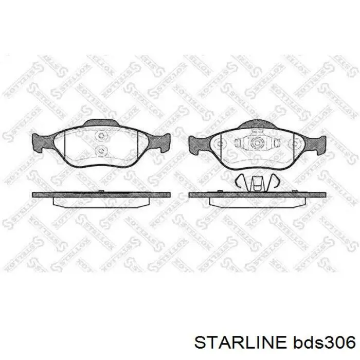 Колодки тормозные передние дисковые STARLINE BDS306