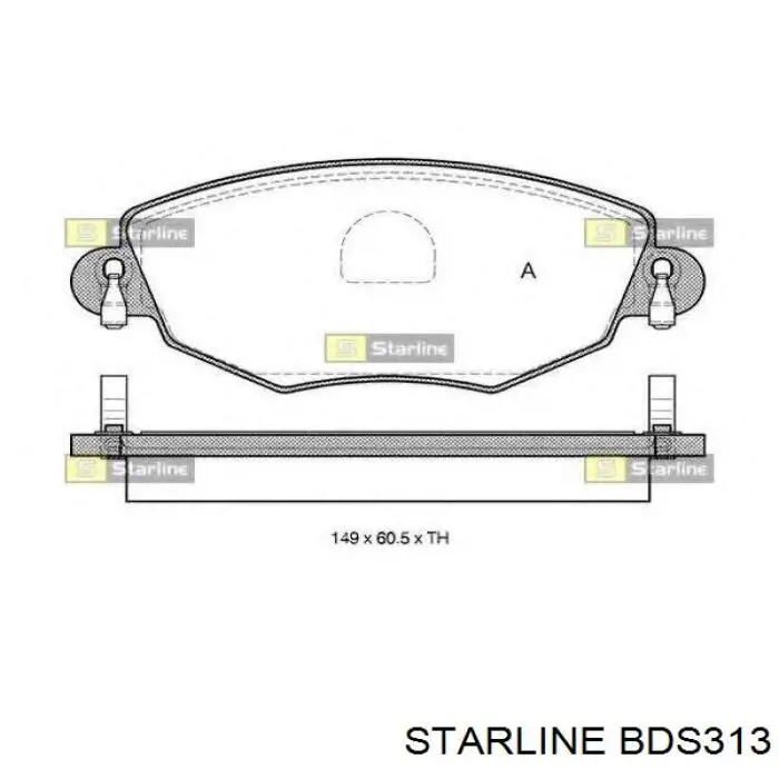 Передние тормозные колодки BDS313 Starline