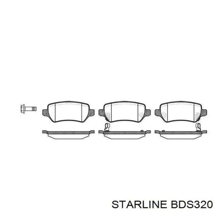 Задние тормозные колодки BDS320 Starline