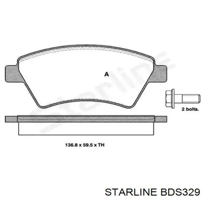 BD S329 Starline колодки тормозные передние дисковые