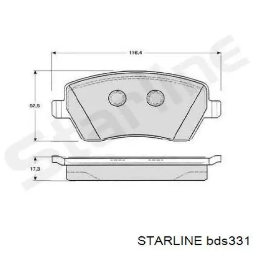 Колодки тормозные передние дисковые STARLINE BDS331