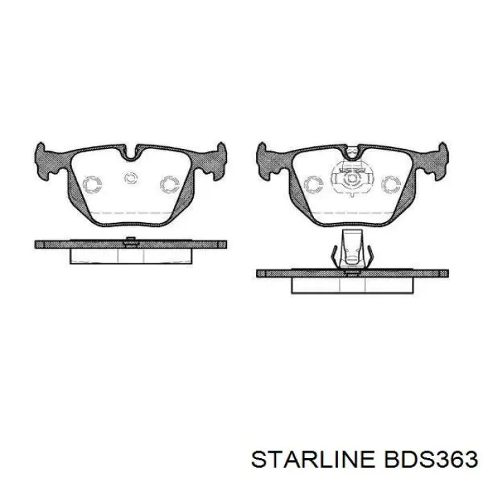 Задние тормозные колодки BDS363 Starline