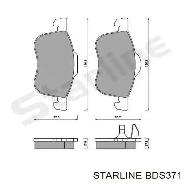 Передние тормозные колодки BDS371 Starline