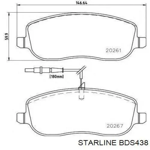 Передние тормозные колодки BDS438 Starline