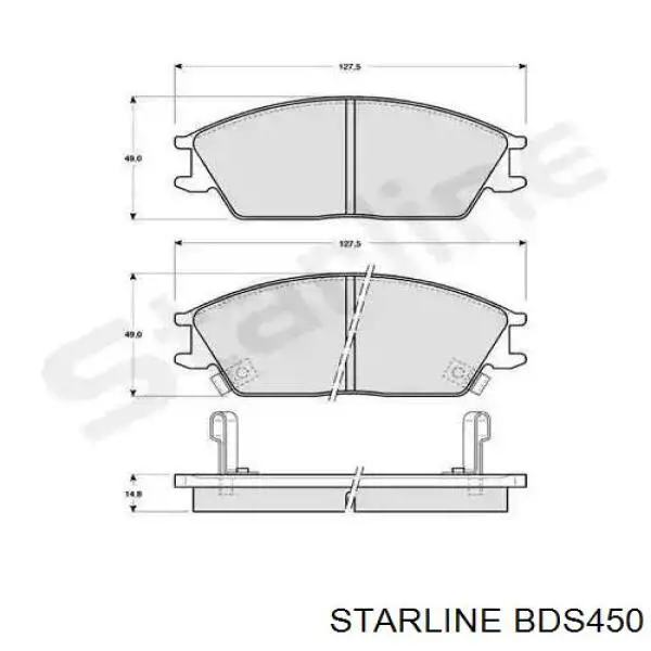Купить BDS450 Starline Колодки тормозные задние, дисковые