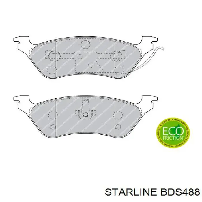 BD S488 Starline колодки тормозные задние дисковые