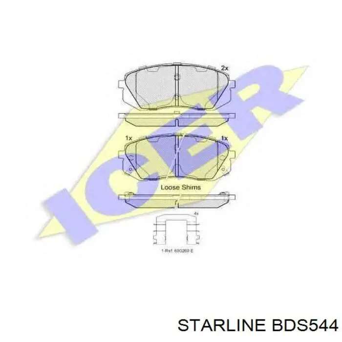 Передние тормозные колодки BDS544 Starline