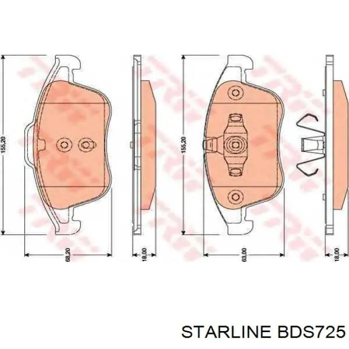BDS725 Starline Колодки передние