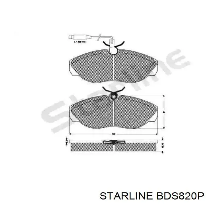 BDS820P Starline колодки тормозные передние дисковые