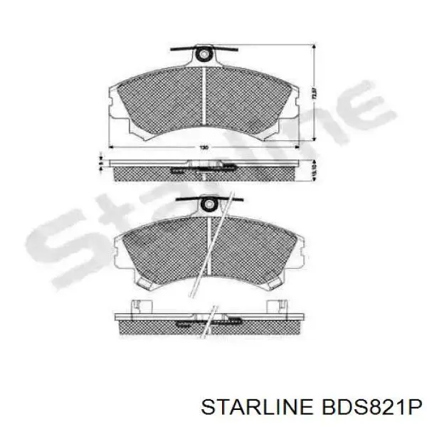 BDS821P Starline sapatas do freio dianteiras de disco
