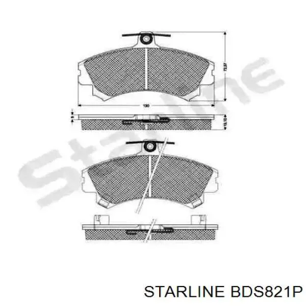 Передние тормозные колодки BDS821P Starline