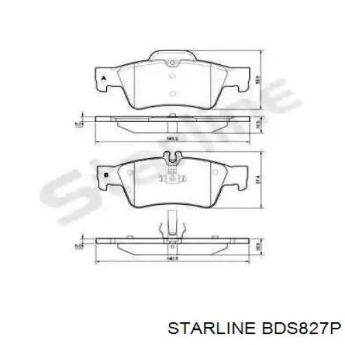 Задние тормозные колодки BDS827P Starline