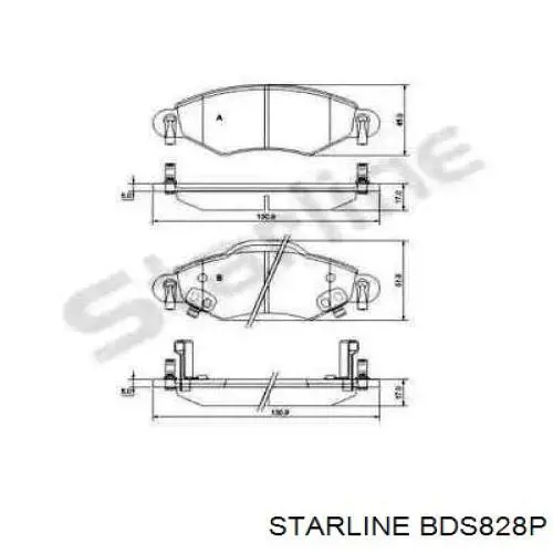 Передние тормозные колодки BDS828P Starline