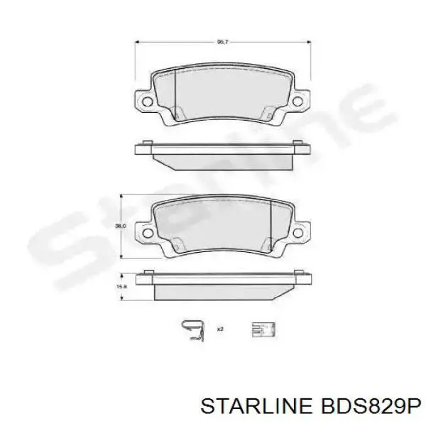 Купить BDS829P Starline Колодки тормозные задние, дисковые