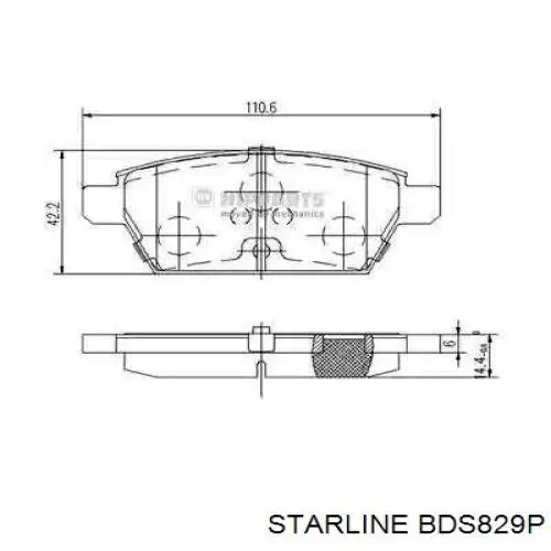 Задние дисковые колодки Starline BDS829P